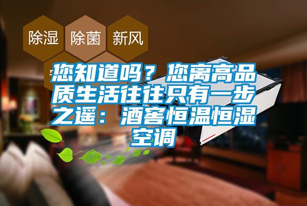 您知道嗎?您離高品質生活往往只有一步之遙:酒窖恒溫恒濕空調