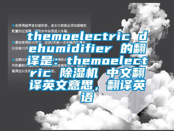 themoelectric dehumidifier 的翻譯是：themoelectric 除濕機(jī) 中文翻譯英文意思，翻譯英語