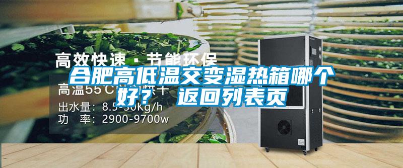 合肥高低溫交變濕熱箱哪個好？ 返回列表頁